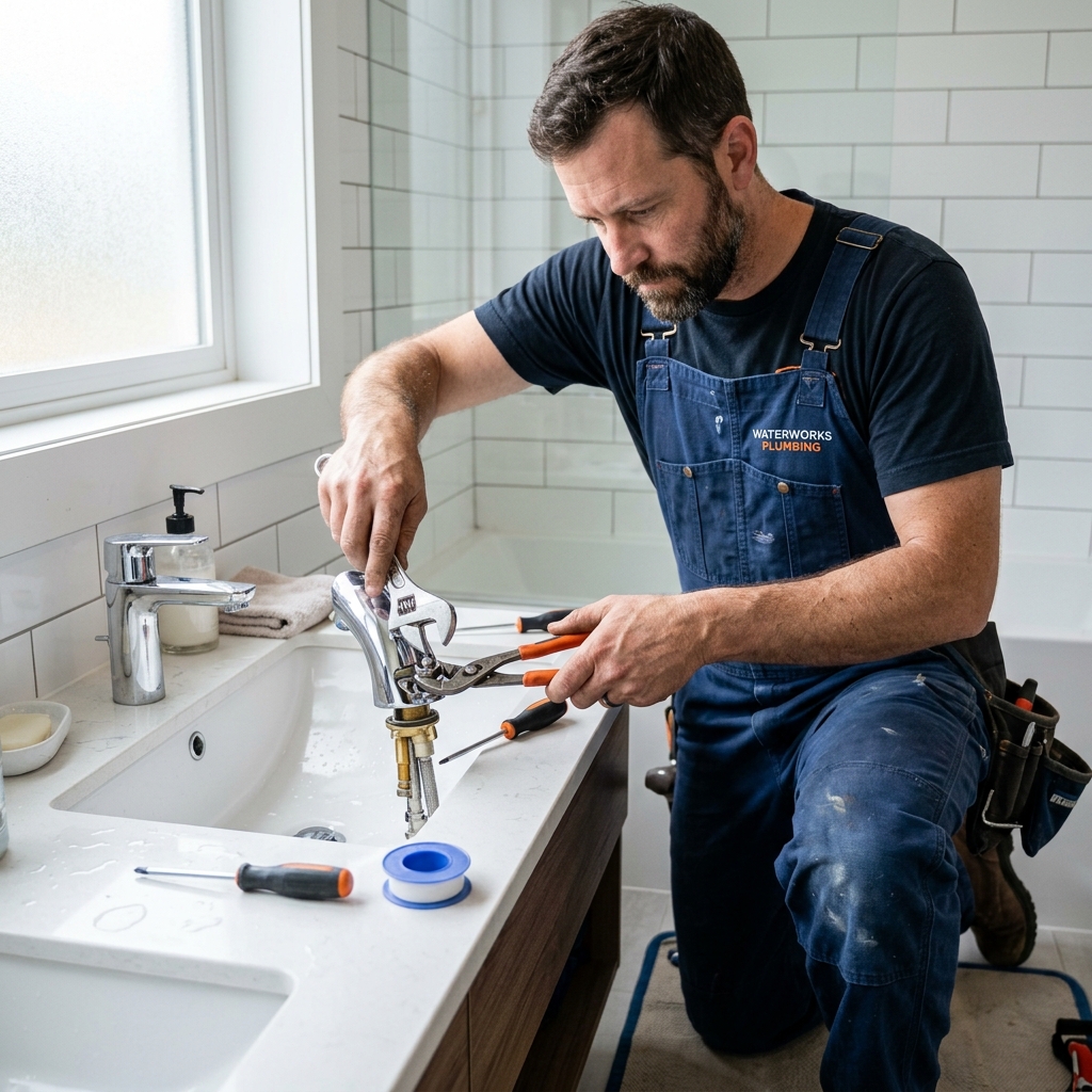 Tap repair in progress
